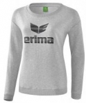 erima Logo Sweatshirt - Damen - 2018/2019 hellgrau/schwarz | 38