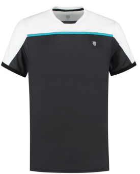 K-Swiss - HYPERCOURT BLOCK CREW TEE 2 - Herren (2020) S | limo black/white