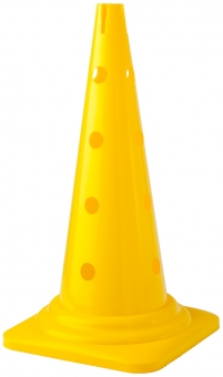 Markierungskegel T mit Vertiefung und Löchern, 52 cm gelb