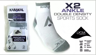 Karakal - X2 Ankle Socks 36-39 | weiß/grau