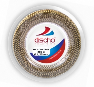 Tennissaite - DISCHO MAX CONTROL Yellow (Grip & Control) Rauhe Oberfläche! - 200 m 
