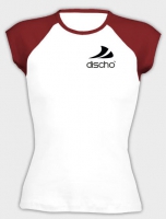 Discho Cap Sleeve Top weiss/rot 