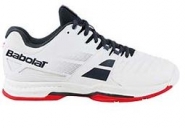 Tennisschuh - Babolat - SFX ALL COURT - MEN - White/Red/Grey - 2018 EU 44,5/UK 10
