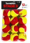 Tennisballs - TENNISMAN STAGE 1 - yellow with green point - 12 pcs. 
